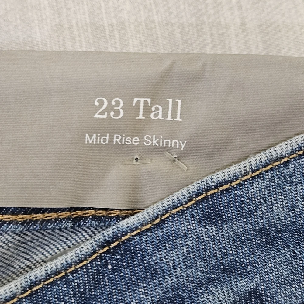 NWT EVERLANE‎ Jeans Womens Size 23 Tall Blue Mid-Rise Skinny Denim - Picture 5 of 11